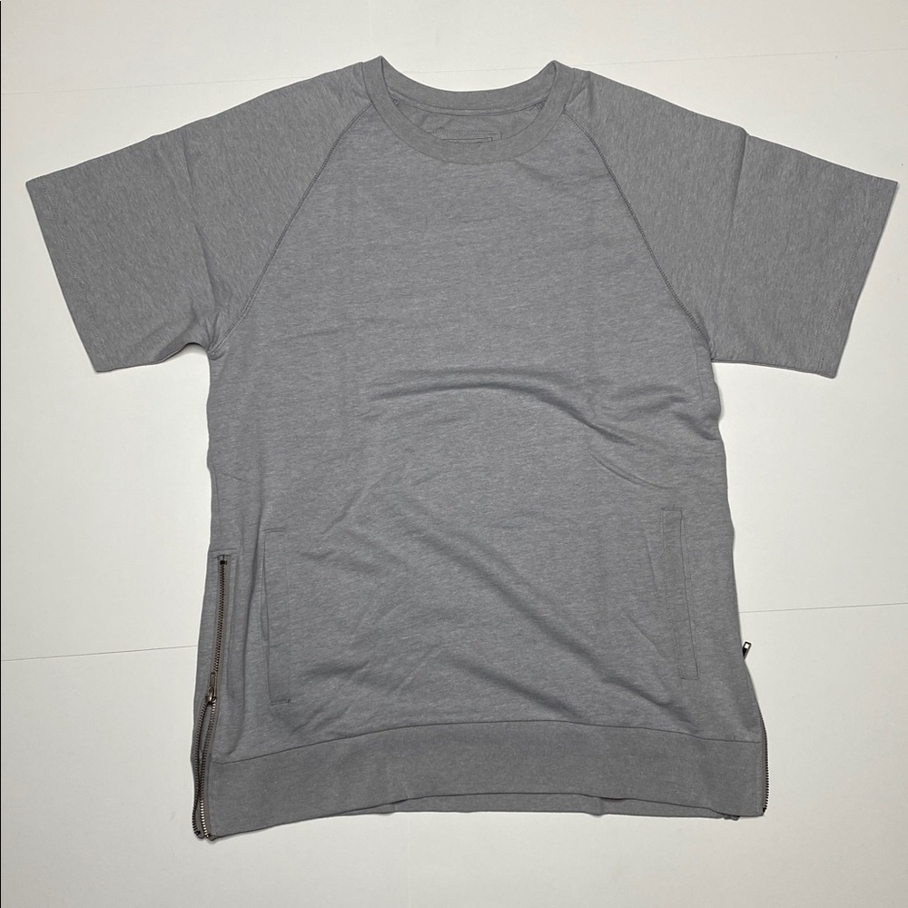 Grey Side Zip Tee size Large - Picture 2 of 7